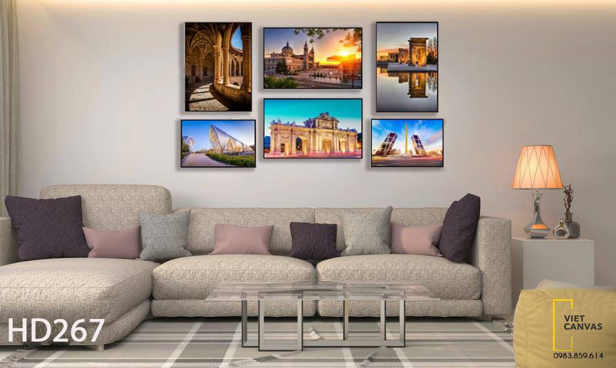 Bộ 6 Tranh Công Trình Kiến Trúc Hiện Đại - HD267
