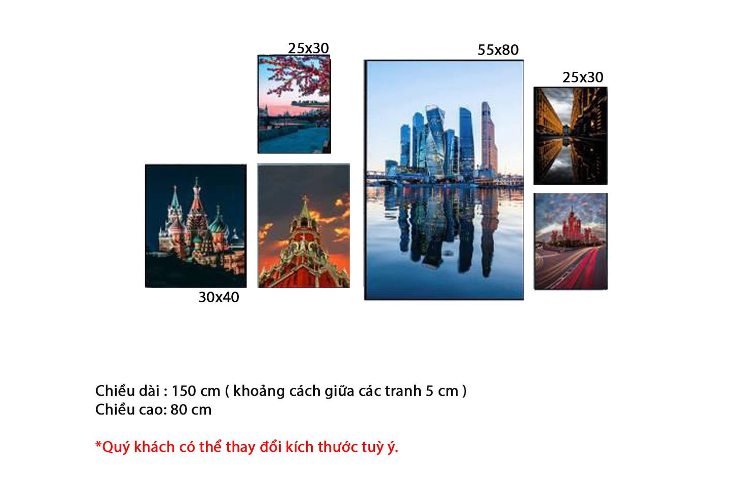 Bộ 6 Tranh Thành Phố Moscow - HD269