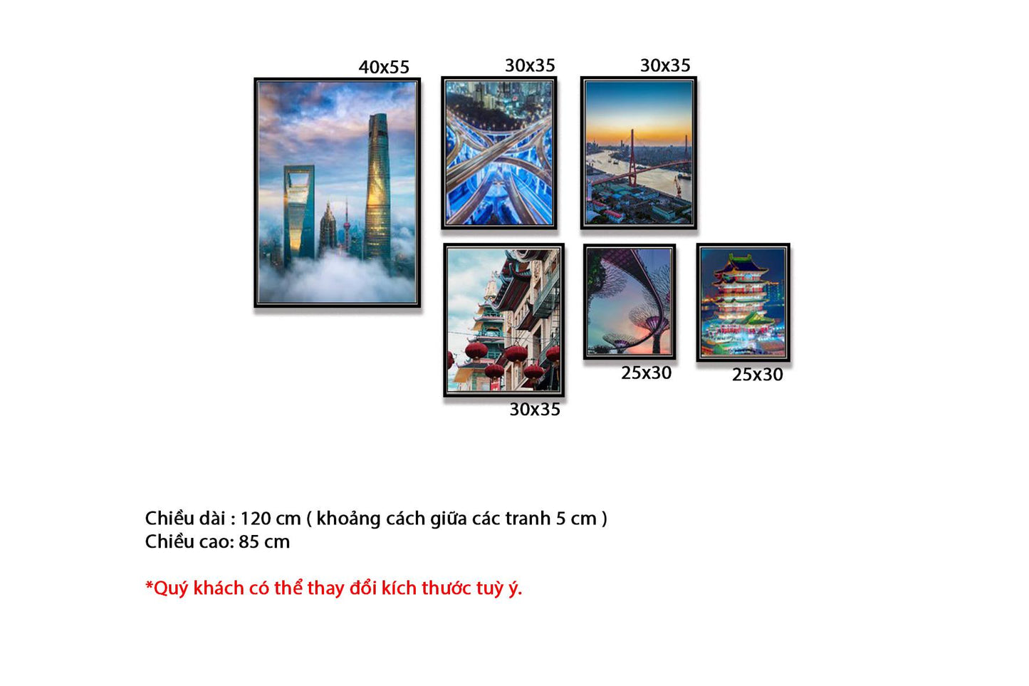 Bộ 6 Tranh Thành Phố Thượng Hải - HD275