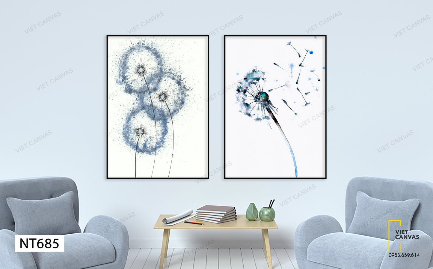 Bộ 2 Tranh Bồ Công Anh Trong Gió - NT685