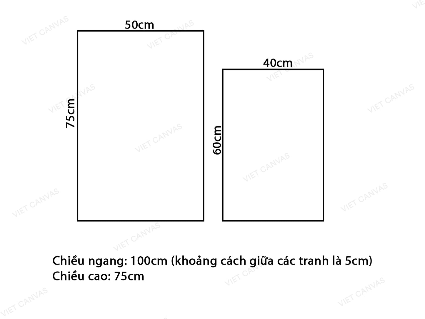Bộ 2 Tranh Cánh Buồm Ngoài Xa Cùng Đàn Cò Trắng - VX878.3