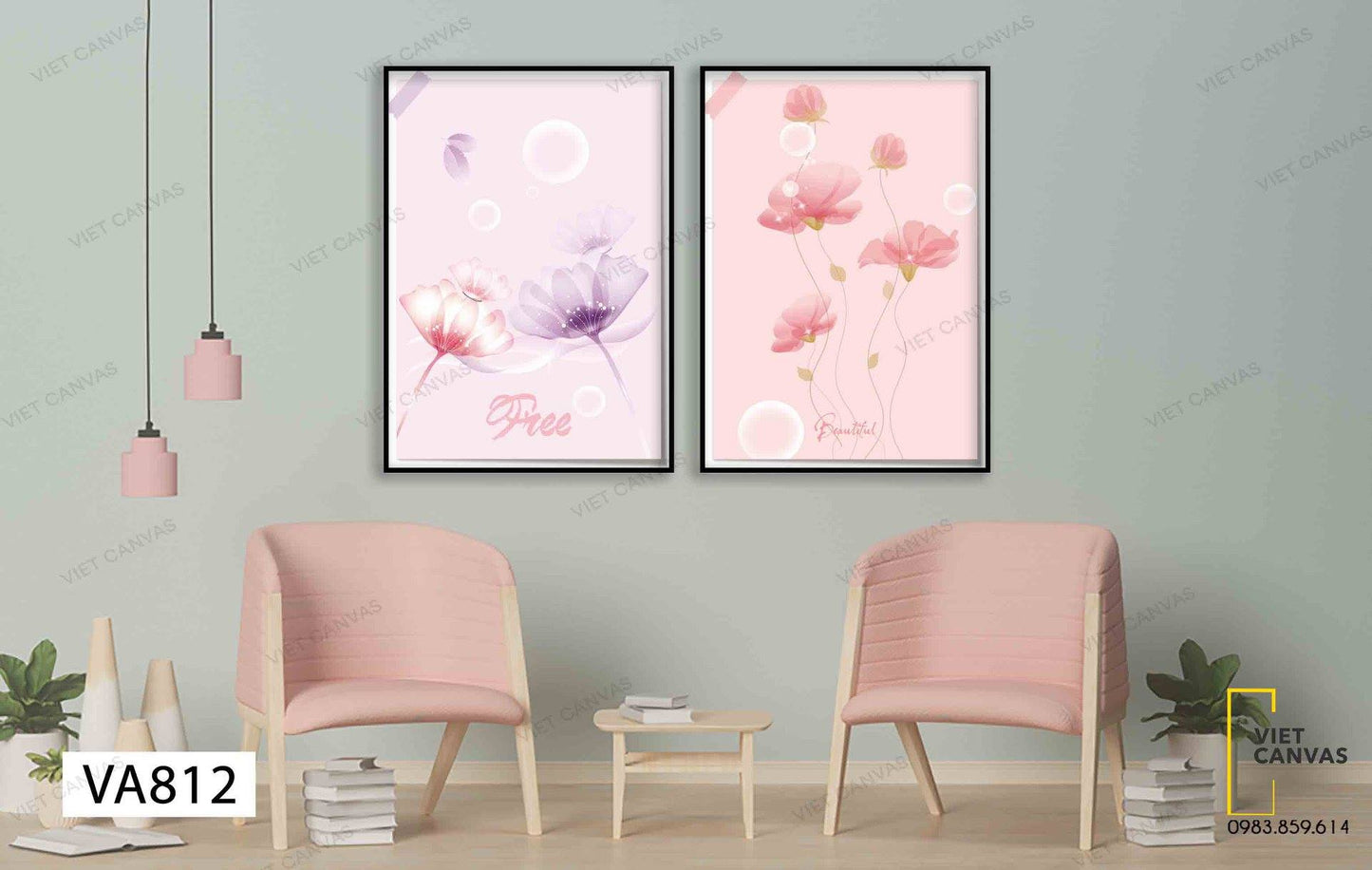Bộ 2 Tranh Cánh Hoa Thơ Mộng Nhẹ Nhàng - VA812