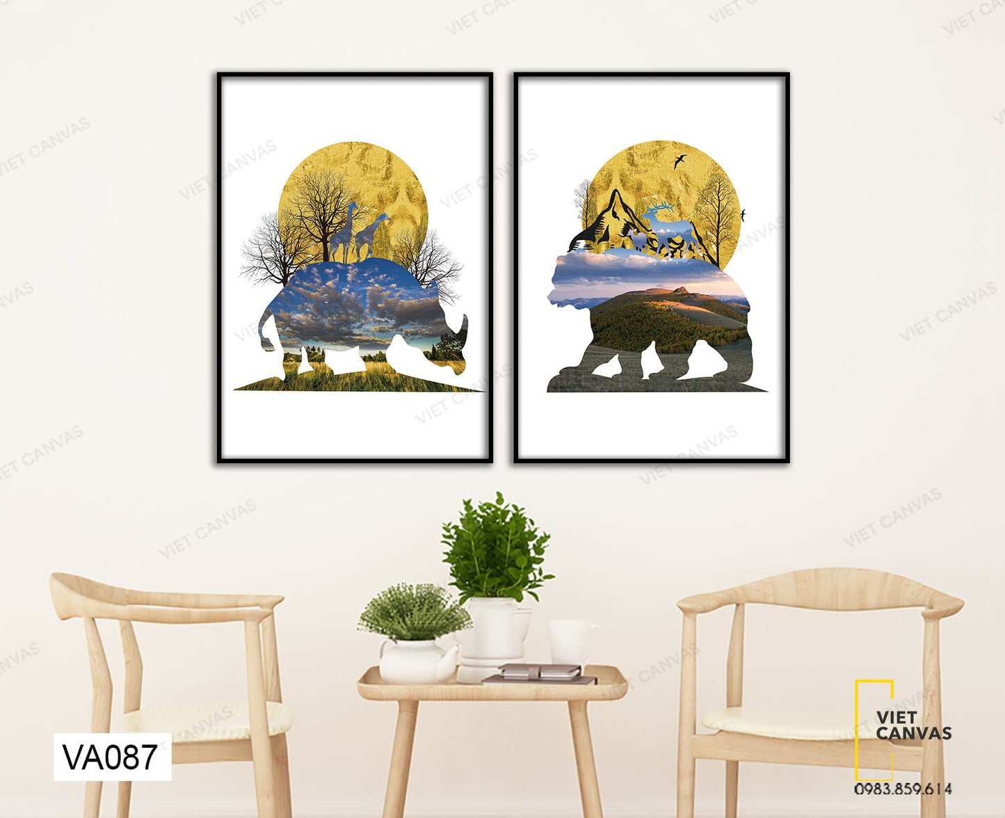 Bộ 2 Tranh Cảnh Vật Hoang Dã - VA087