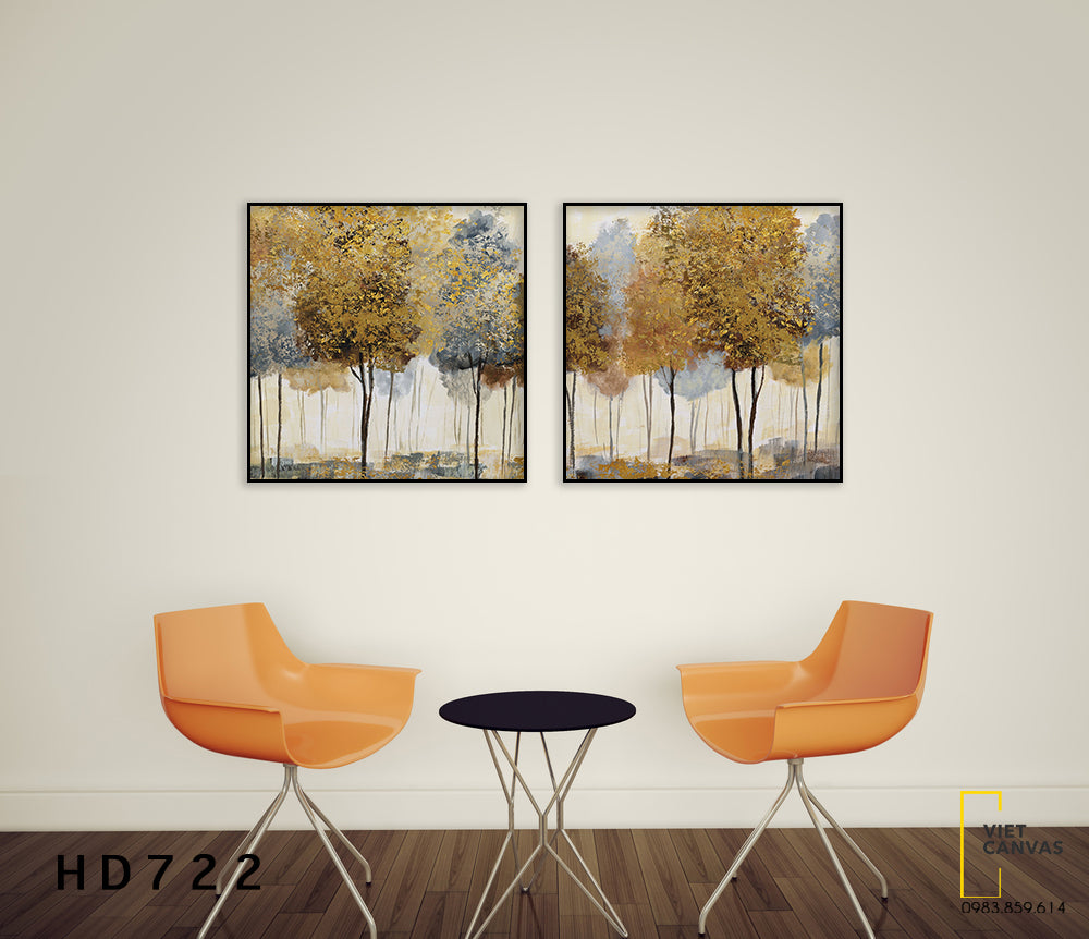 Bộ 2 Tranh Rừng Cây Vàng - HD722