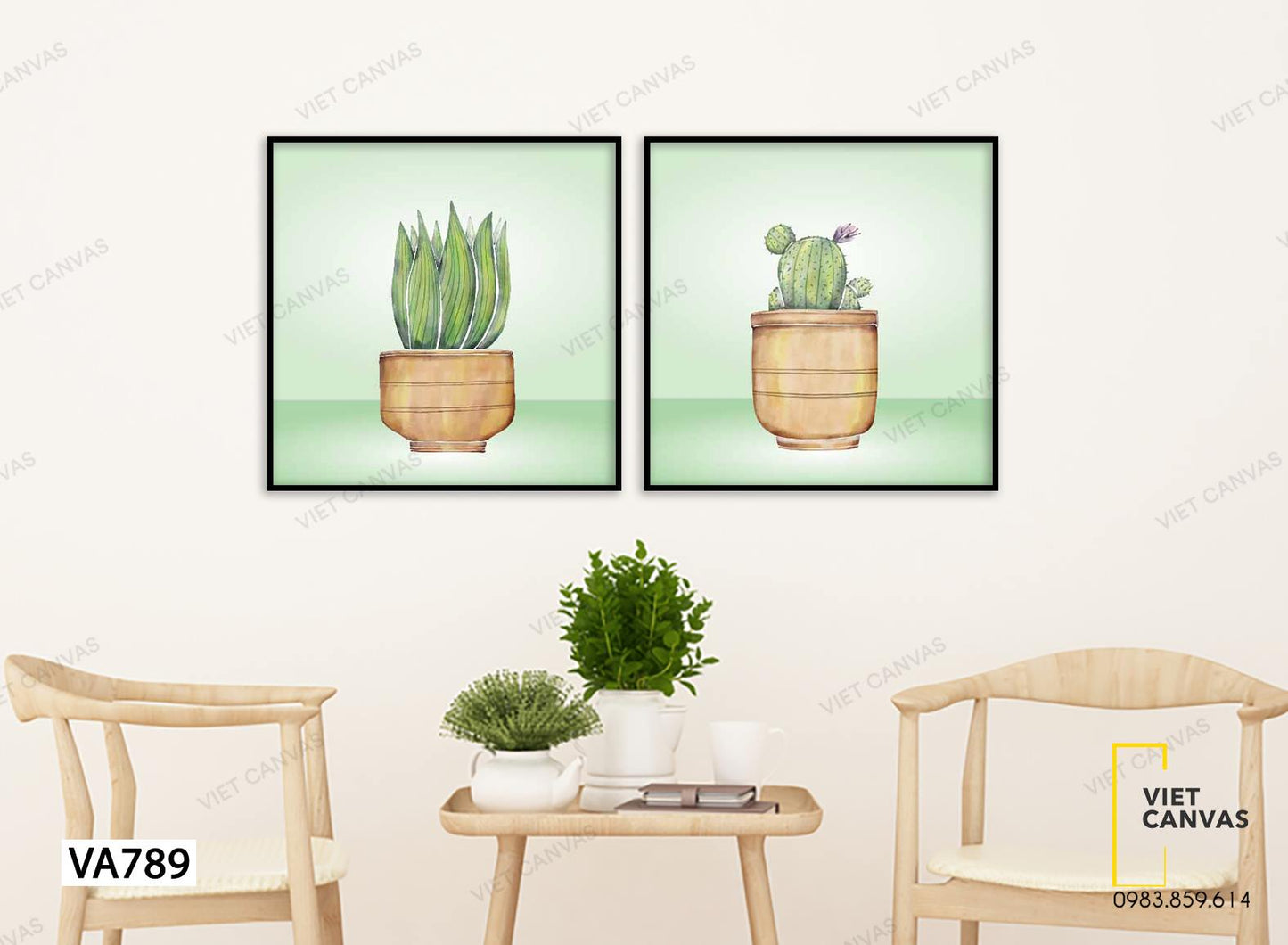 Bộ 2 Tranh Chậu Cây Đơn Sơ - VA789