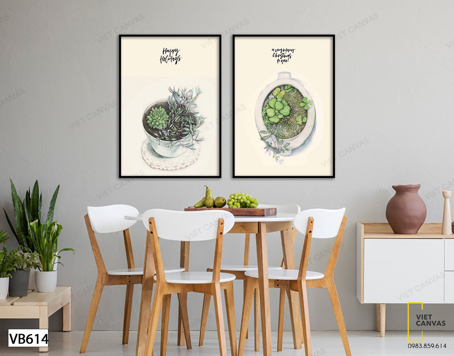 Bộ 2 Tranh Chậu Hoa Nhỏ - VB614