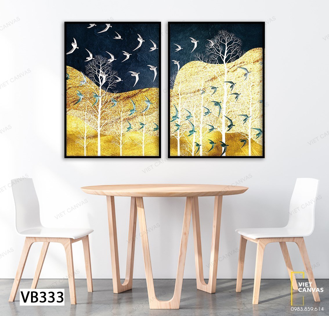 Bộ 2 Tranh Chim Yến Bay Về Với Núi - VB333
