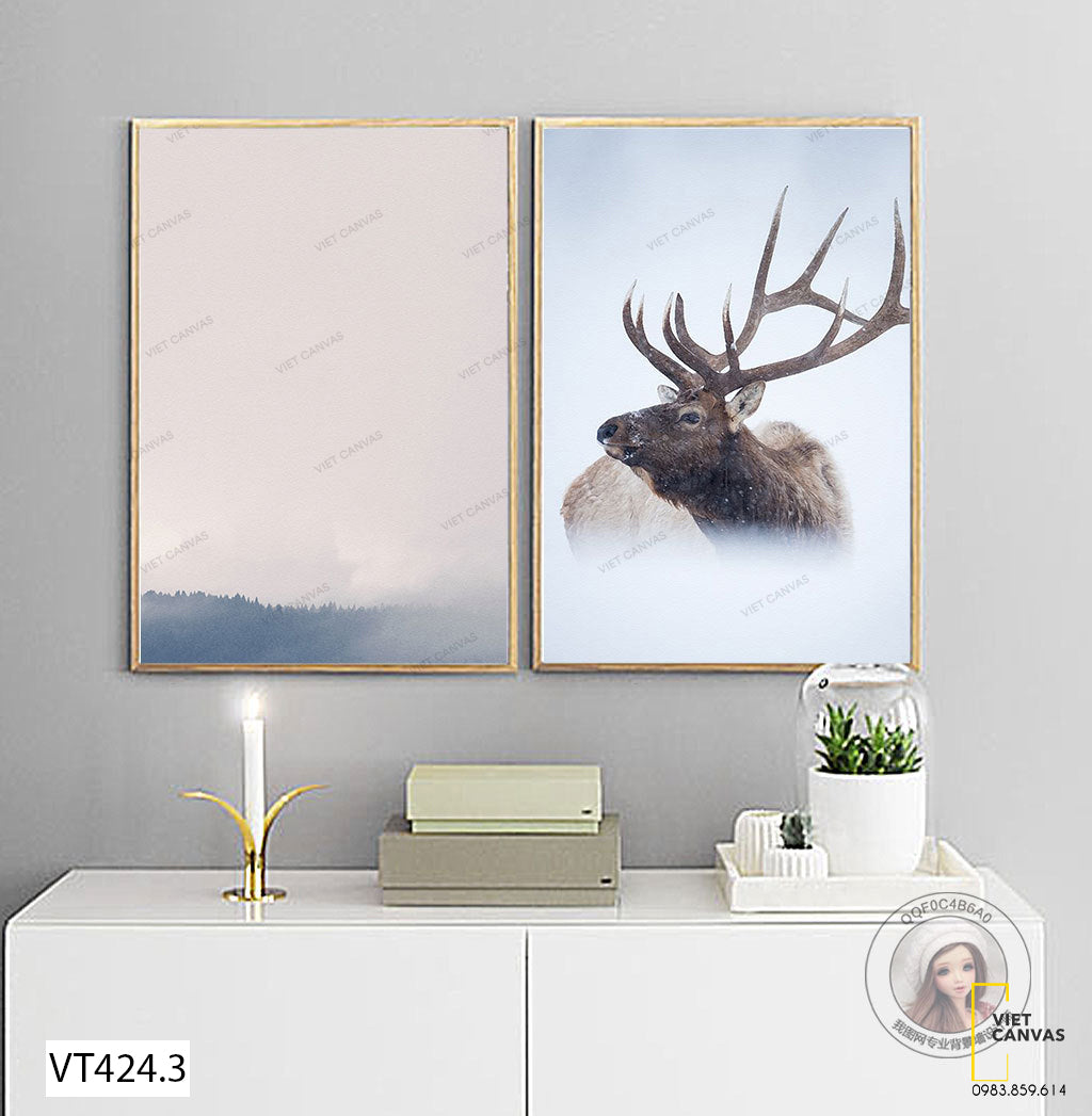 Bộ 2 Tranh Chú Hươu Và Màn Sương - VT424.3