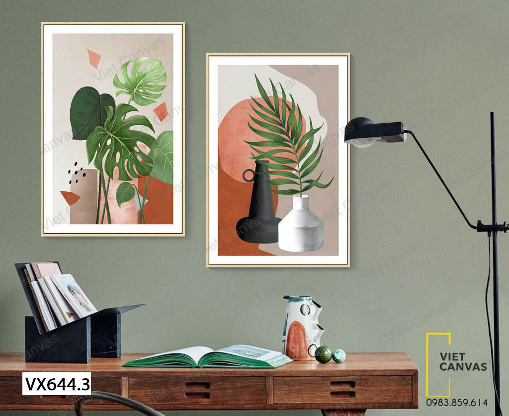 Bộ 2 Tranh Lá Cây Cảnh - VX644.3