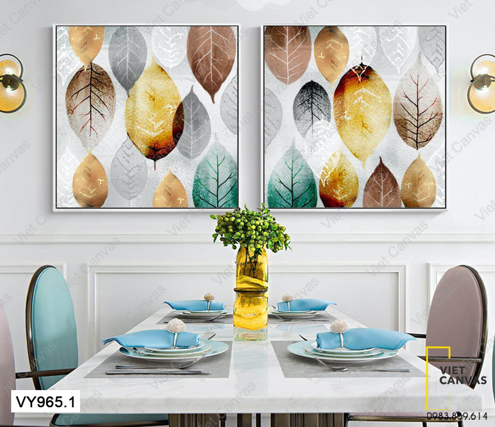 Bộ 2 Tranh Lá Thay Màu - VY965.1