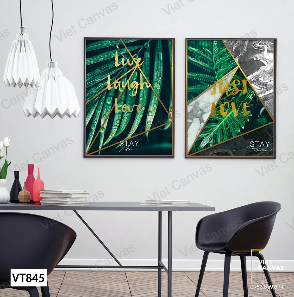 Bộ 2 Tranh Lá Xanh - VT845