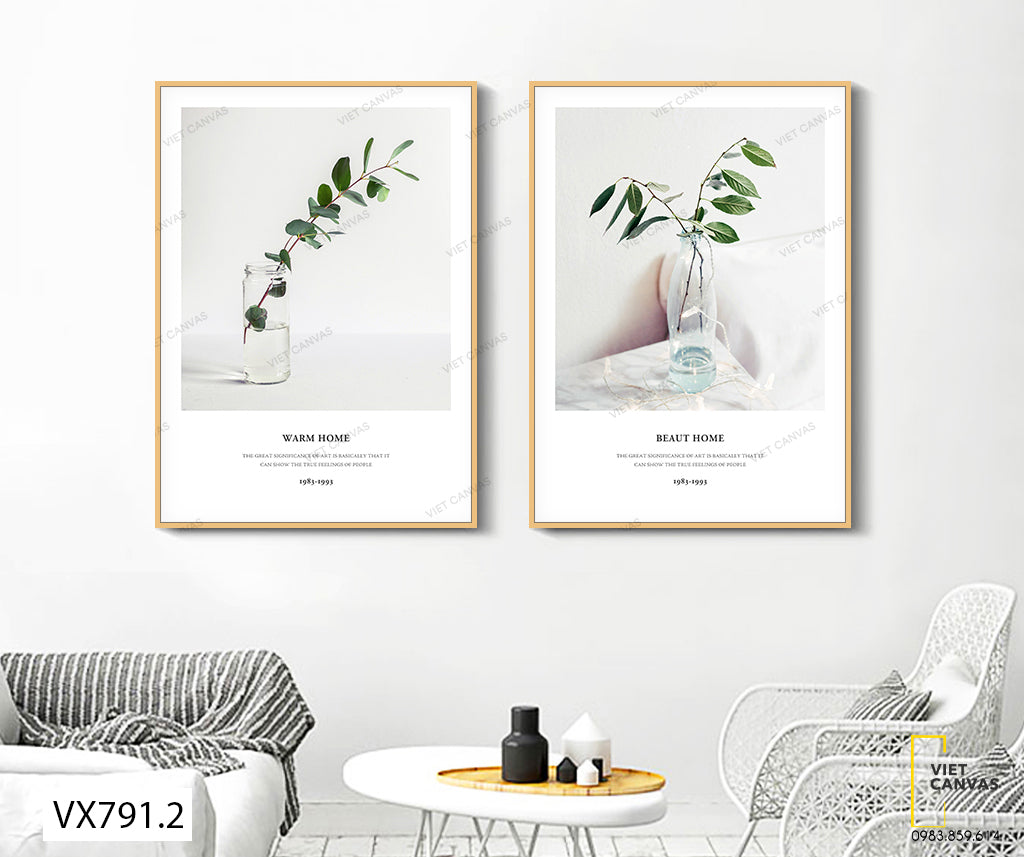 Bộ 2 Tranh Nhánh Lá Xinh Xắn - VX791.2