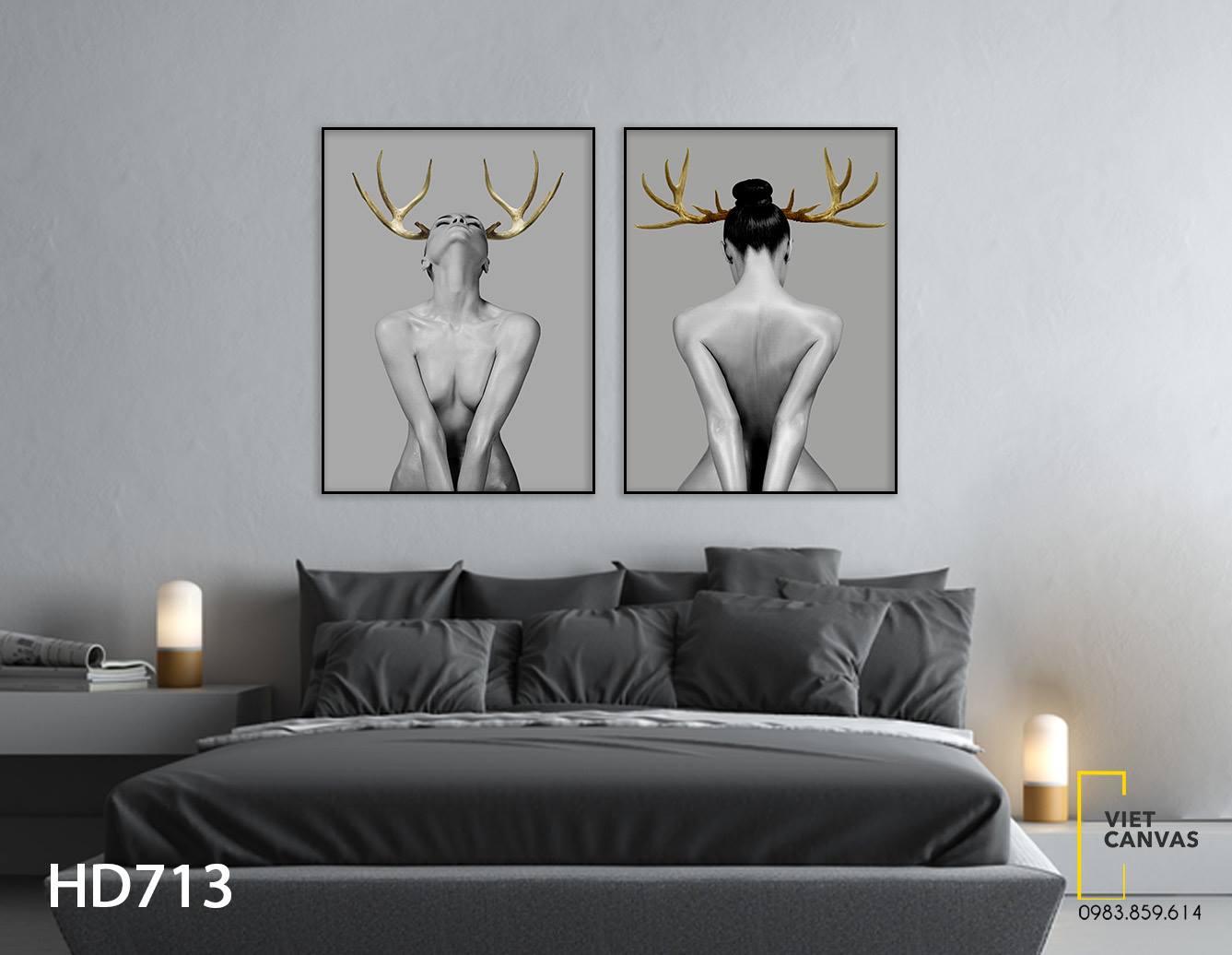 Bộ 2 Tranh Cô Gái Cá Tính - HD713