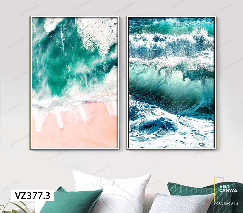 Bộ 2 Tranh Sóng Biển Trong Xanh - VZ377.3
