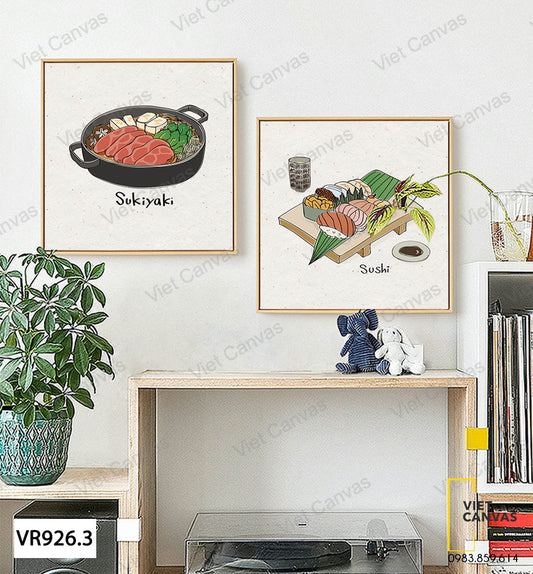 Bộ 2 Tranh Sushi Và Sukiyaki - VR926.3