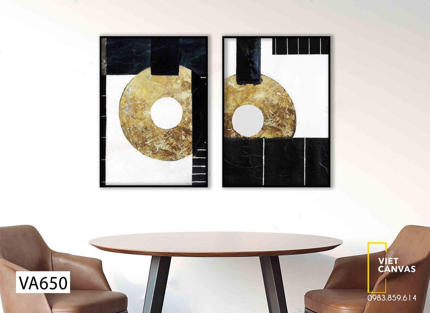 Bộ 2 Tranh Vòng Tròn Vàng - VA650