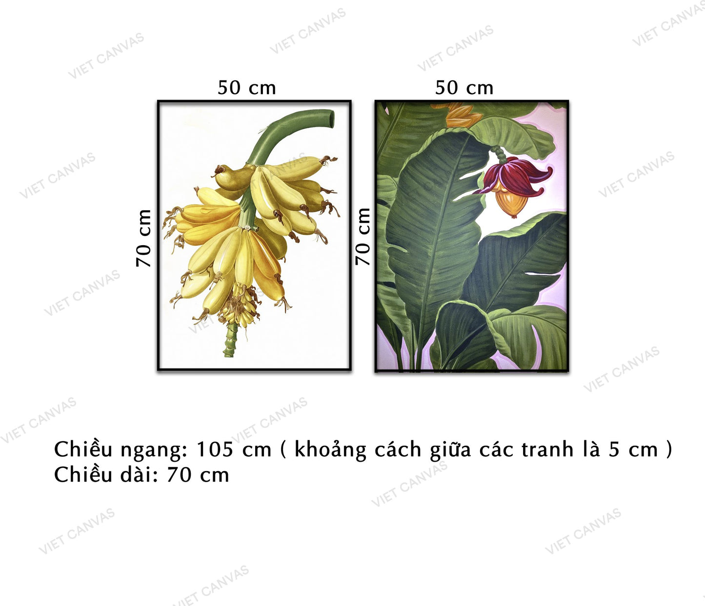 Bộ 2 Tranh Vườn Hoa Chuối Quê Tôi - NT399