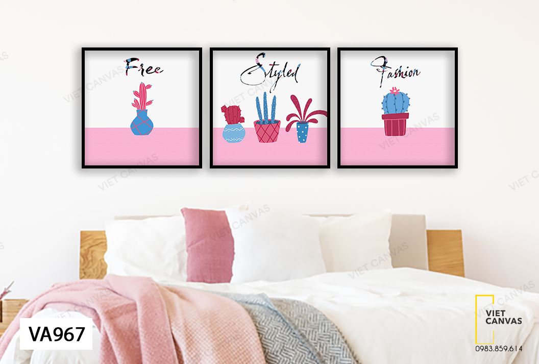 Bộ 3 Tranh Chậu Cây Xinh - VA967