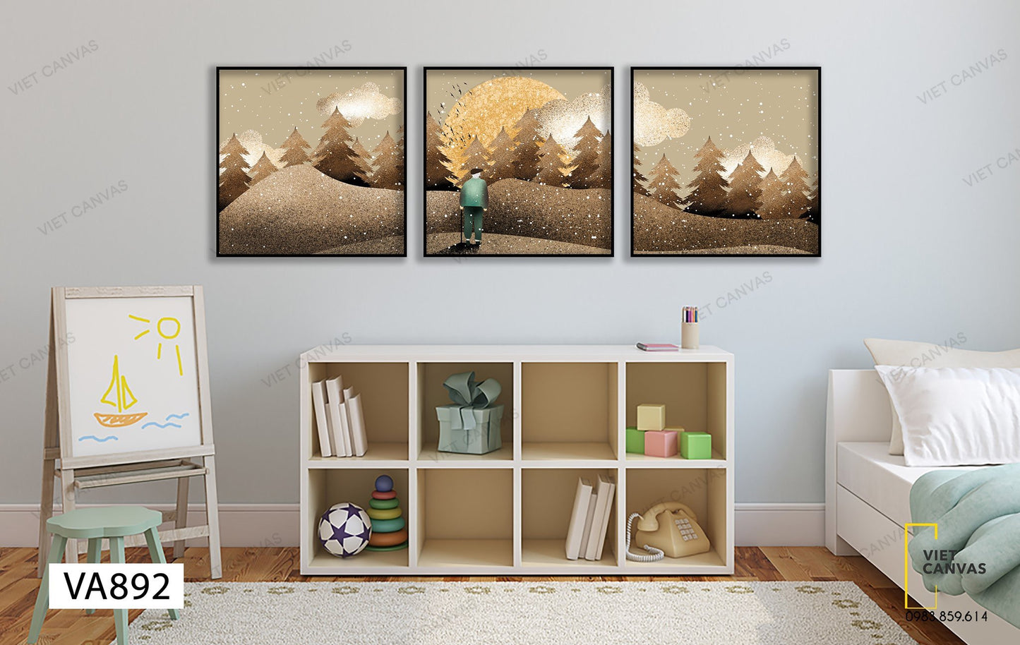 Bộ 3 Tranh Rừng Thông Đổi Màu - VA892