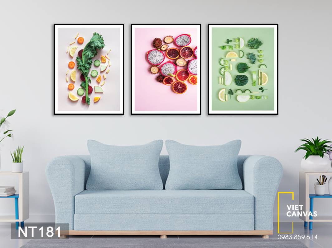 Bộ 3 Tranh Các Loại Trái Cây - NT181