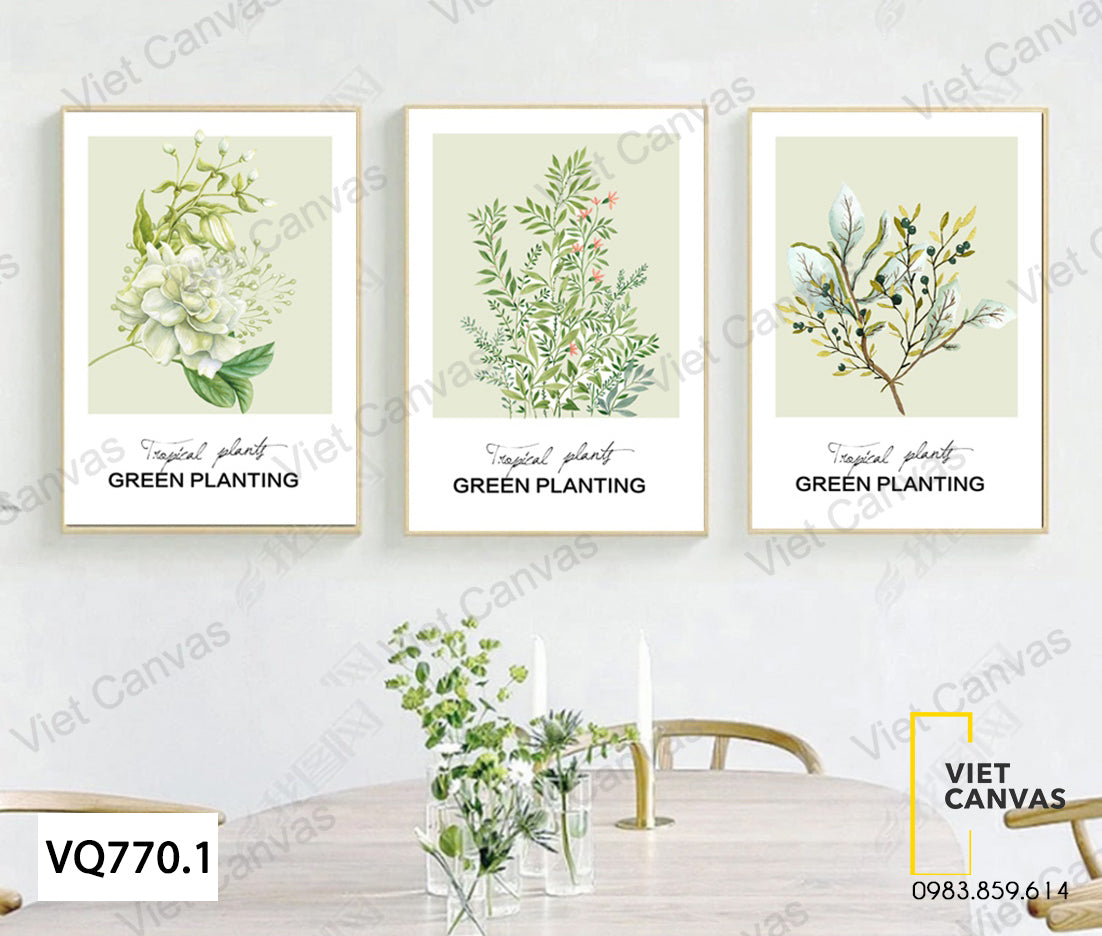 Bộ 3 Tranh Cành Hoa Lá - VQ770.1
