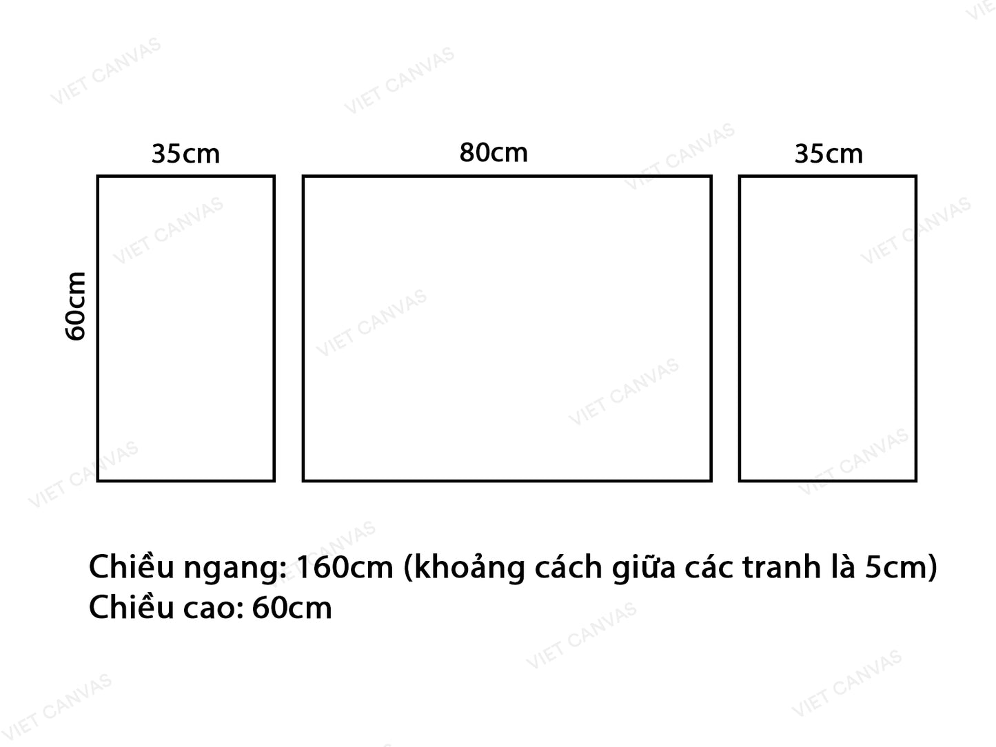 Bộ 3 Tranh Hươu Dưới Gốc Cây - VX886