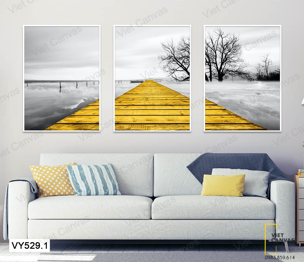 Bộ 3 Tranh Cây Cầu Vàng - VY529.1