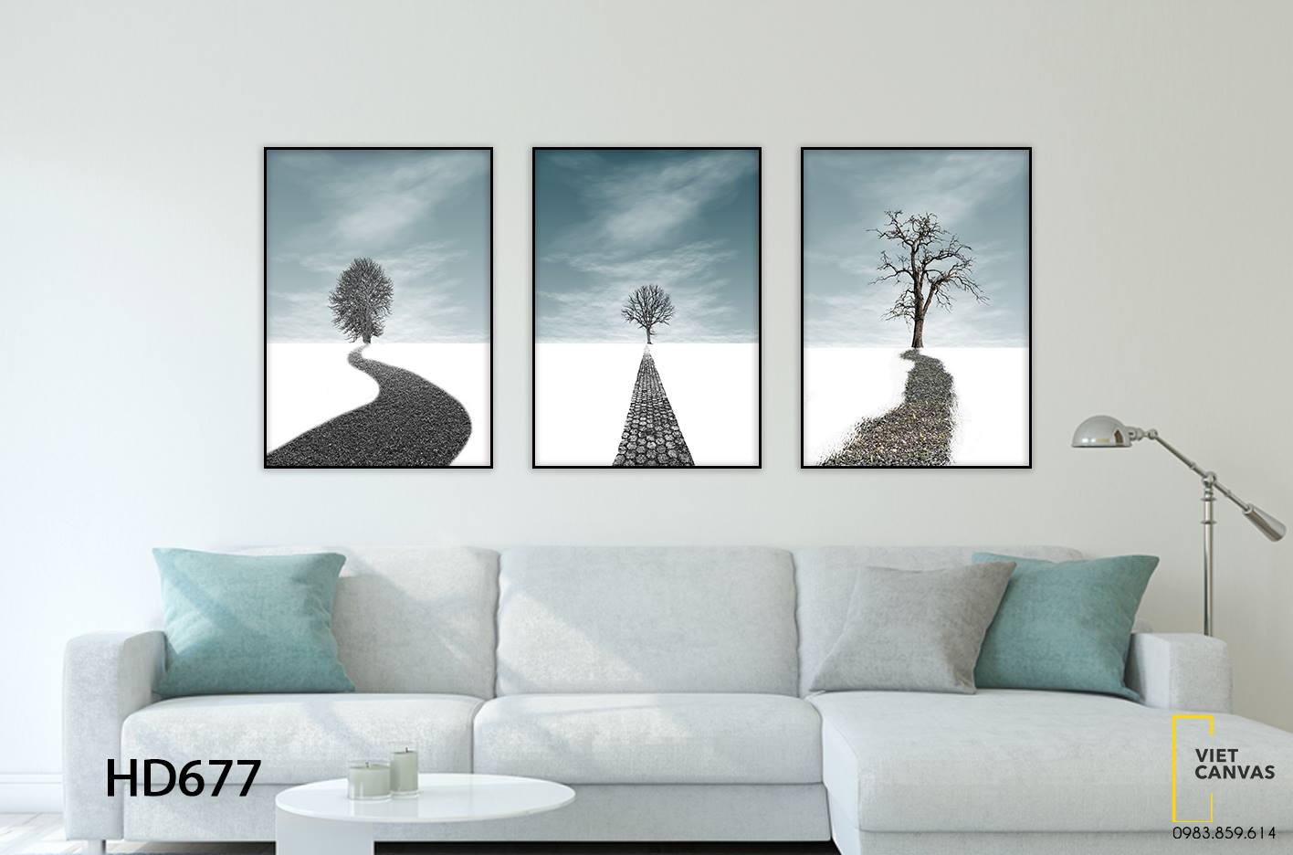 Bộ 3 Tranh Cây Giữa Rừng Tuyết - HD677