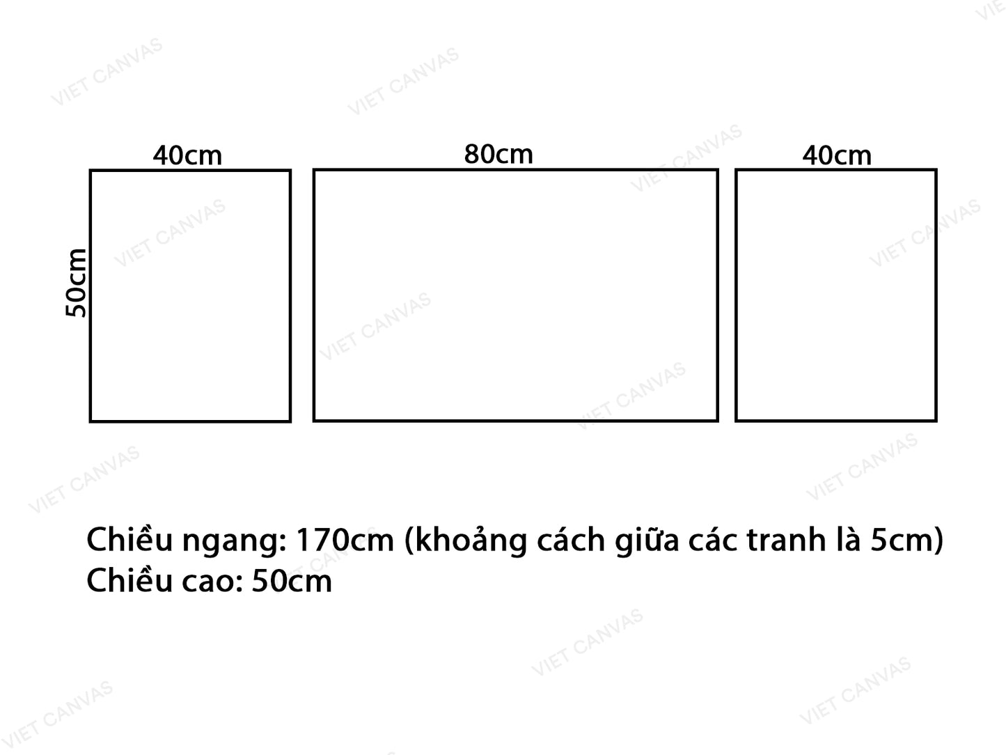 Bộ 3 Tranh Đàn Nai Bên Khu Rừng Mùa Thu - VX880