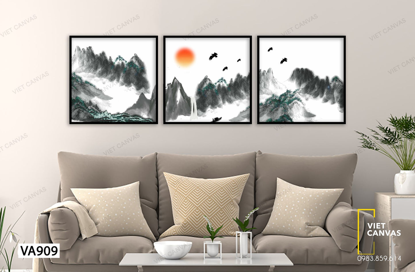 Bộ 3 Tranh Dãy Núi Hoang Sơ - VA909