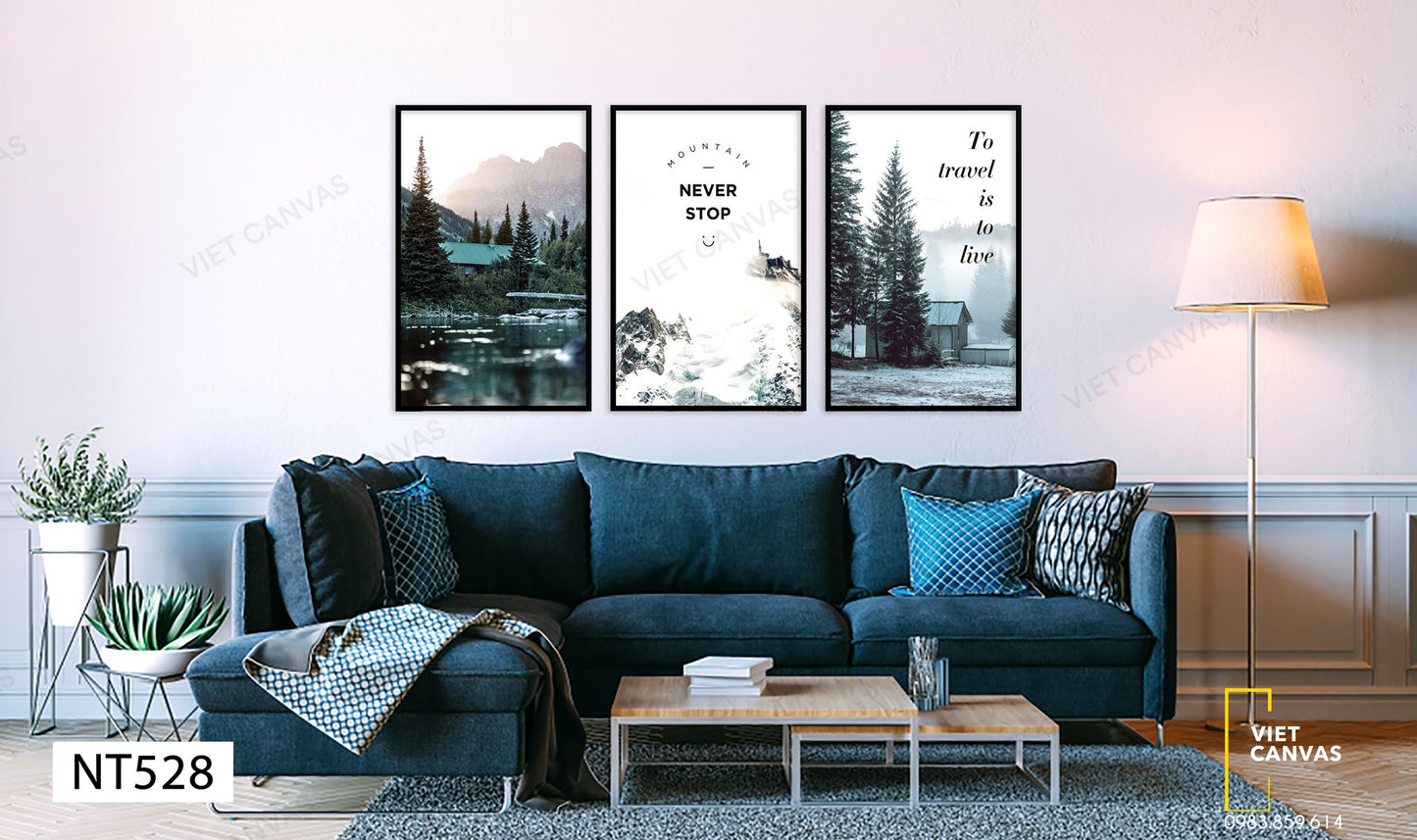 Bộ 3 Tranh Rừng Núi Xanh Mát - NT528