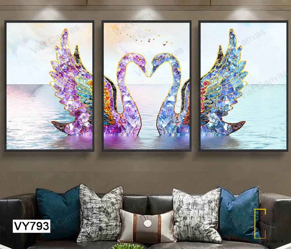 Bộ 3 Tranh Đôi Thiên Nga - VY793