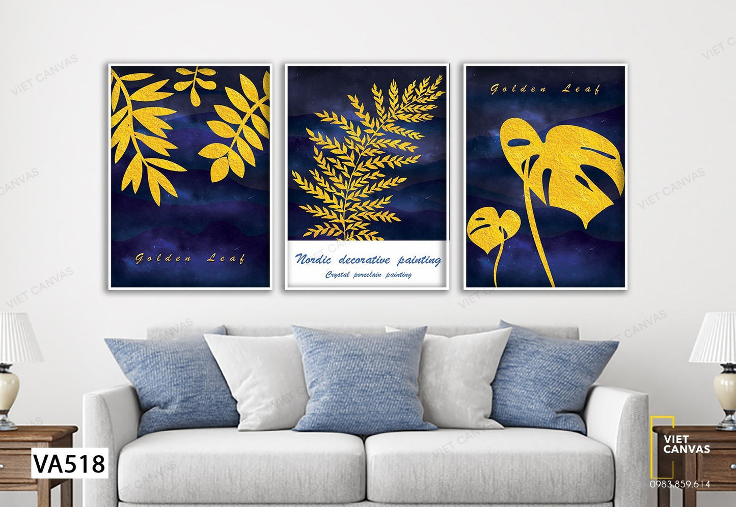 Bộ 3 Tranh Lá Cây Vàng - VA518