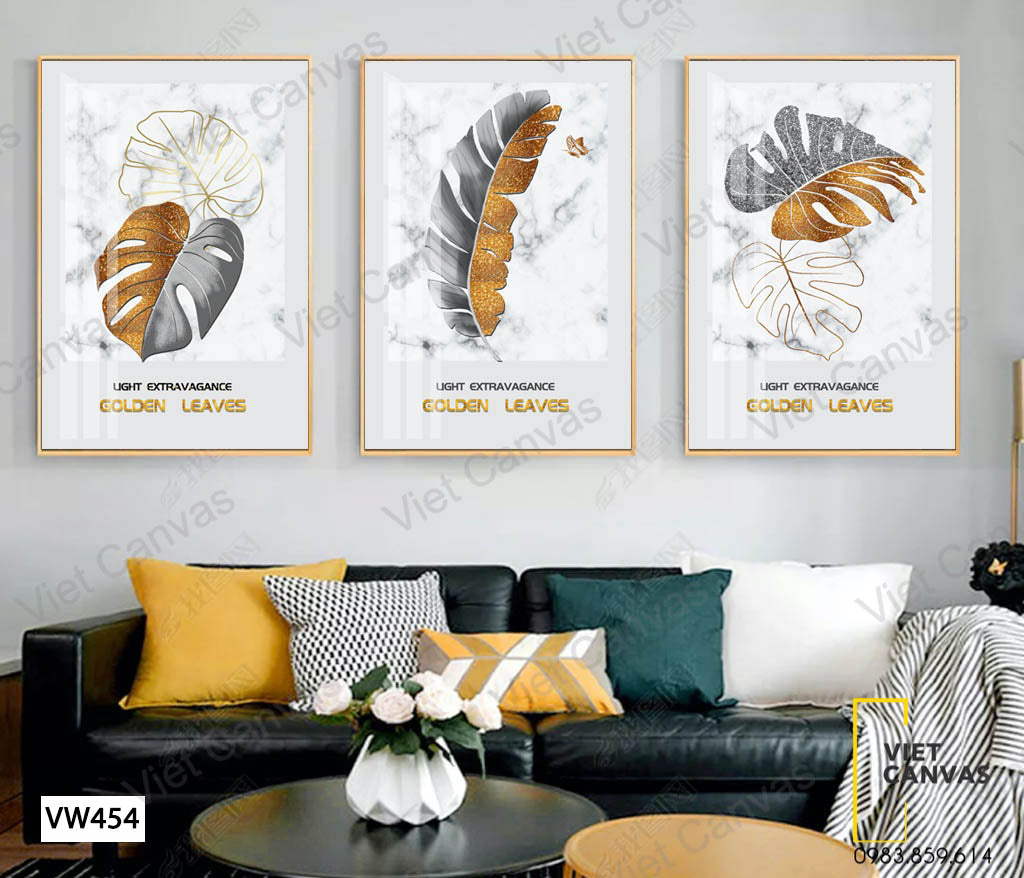 Bộ 3 Tranh Lá Cây - VW454