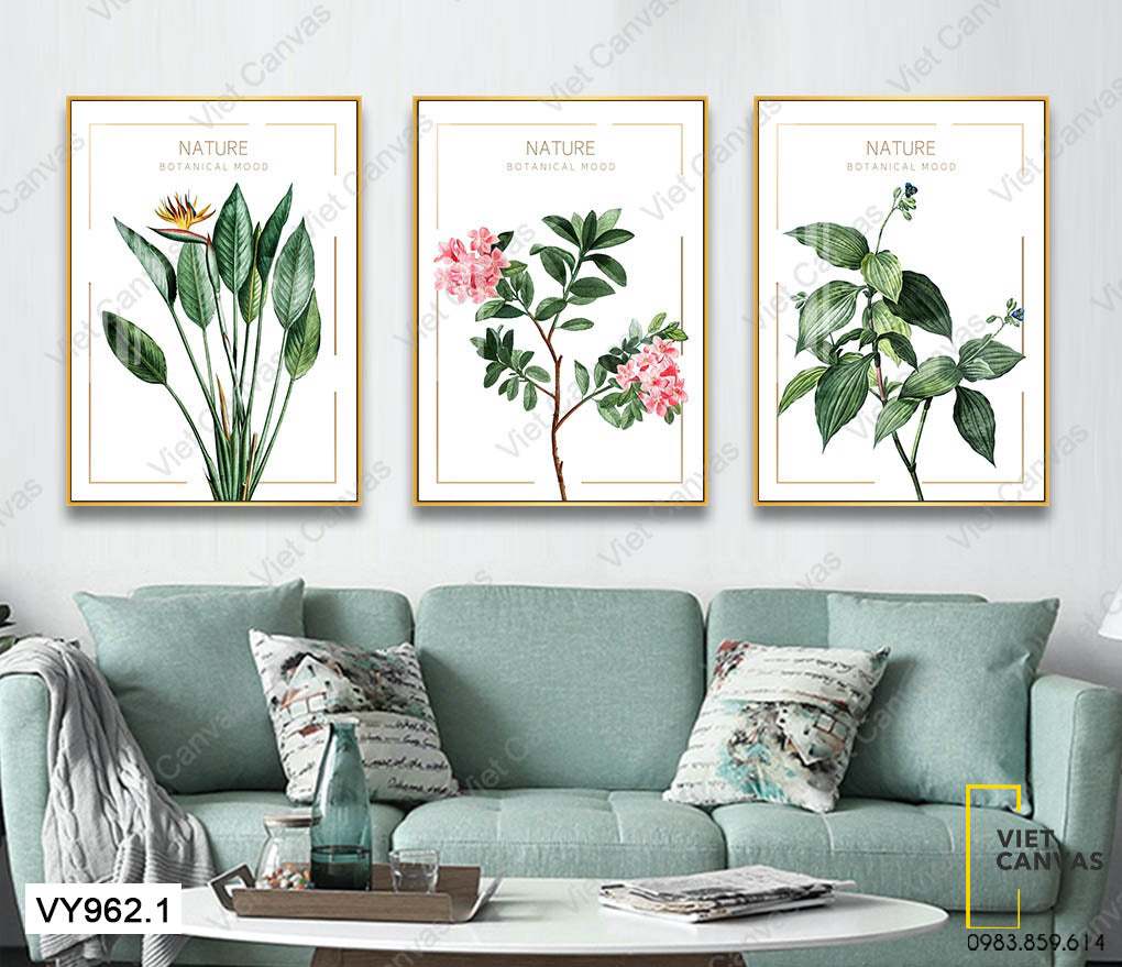 Bộ 3 Tranh Hoa Lá Hiện Đại - VY962.1