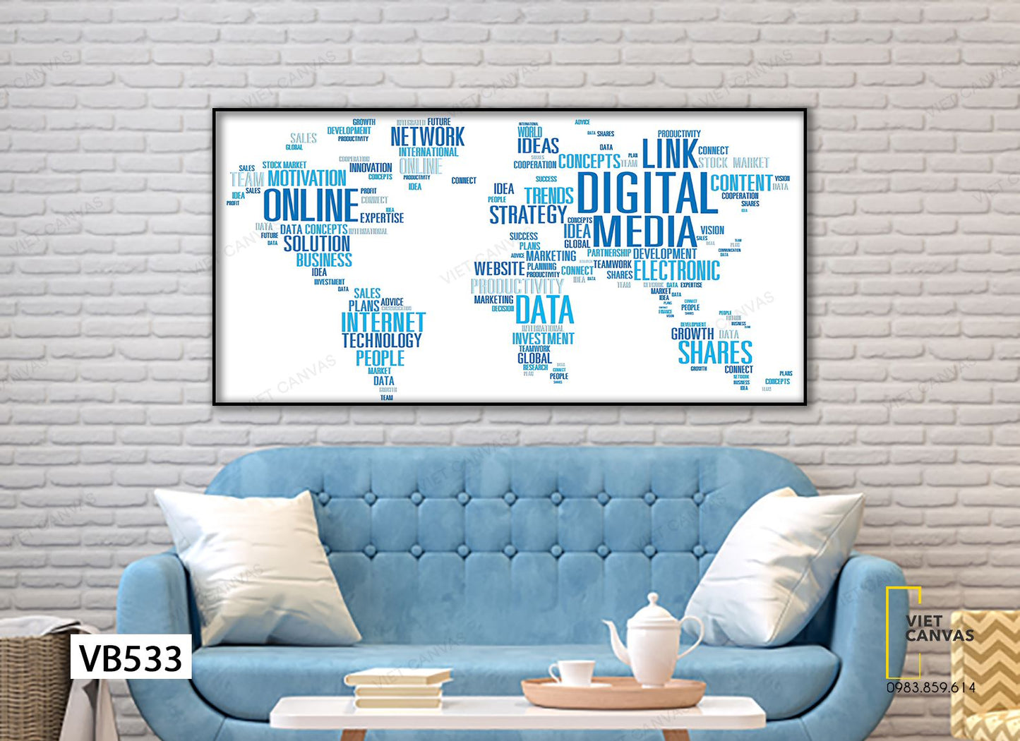 Tranh Bản Đồ Thế Giới Treo Tường - VB533