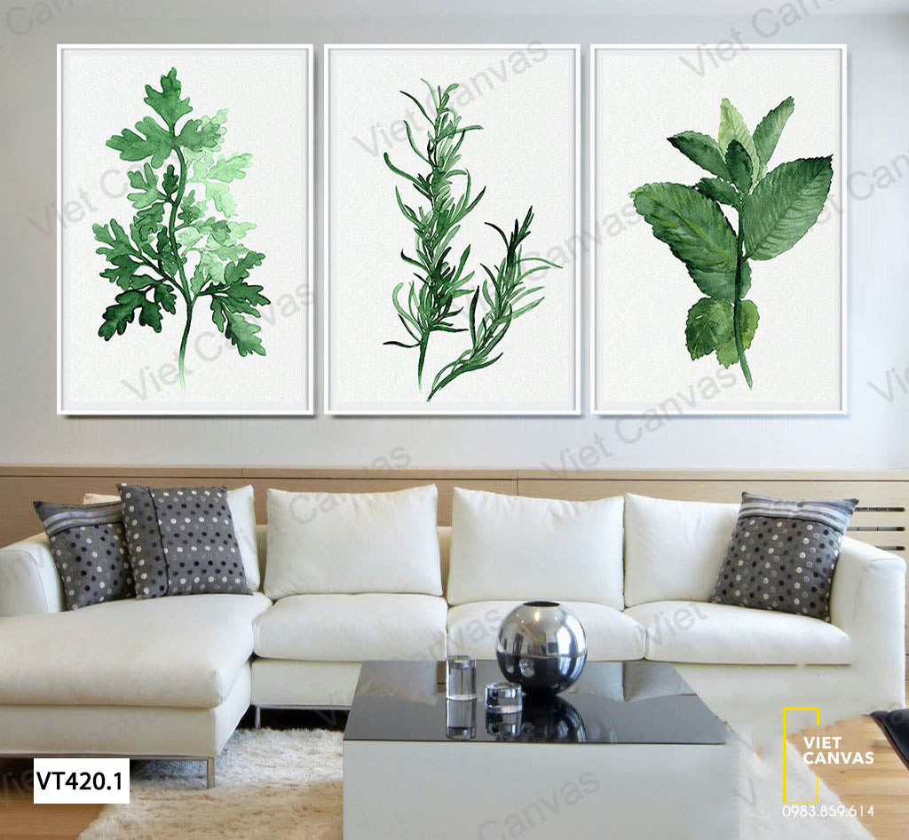 Bộ 3 Tranh Lá Cây - VT420.1