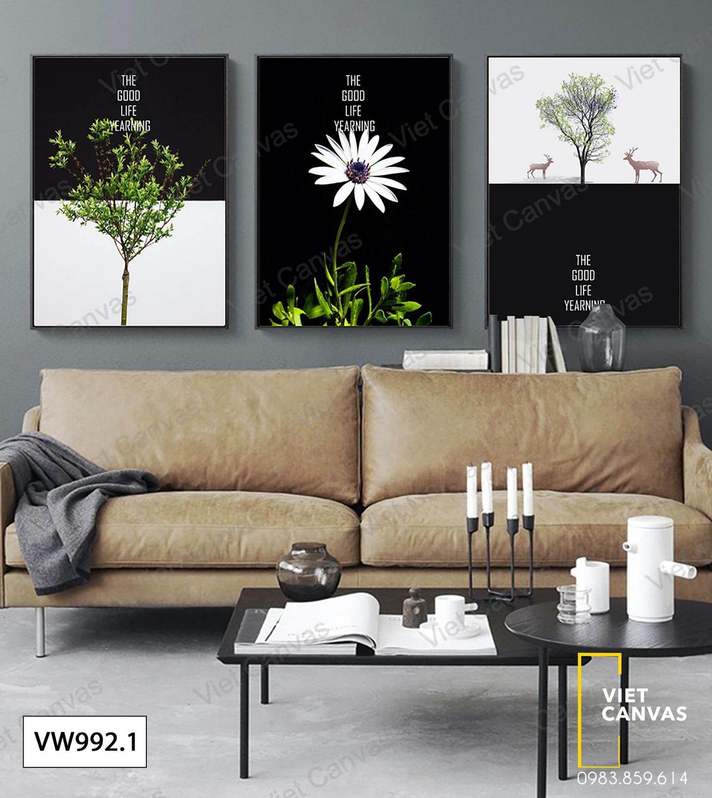Bộ 3 Tranh Cây Và Hoa - VW992.1