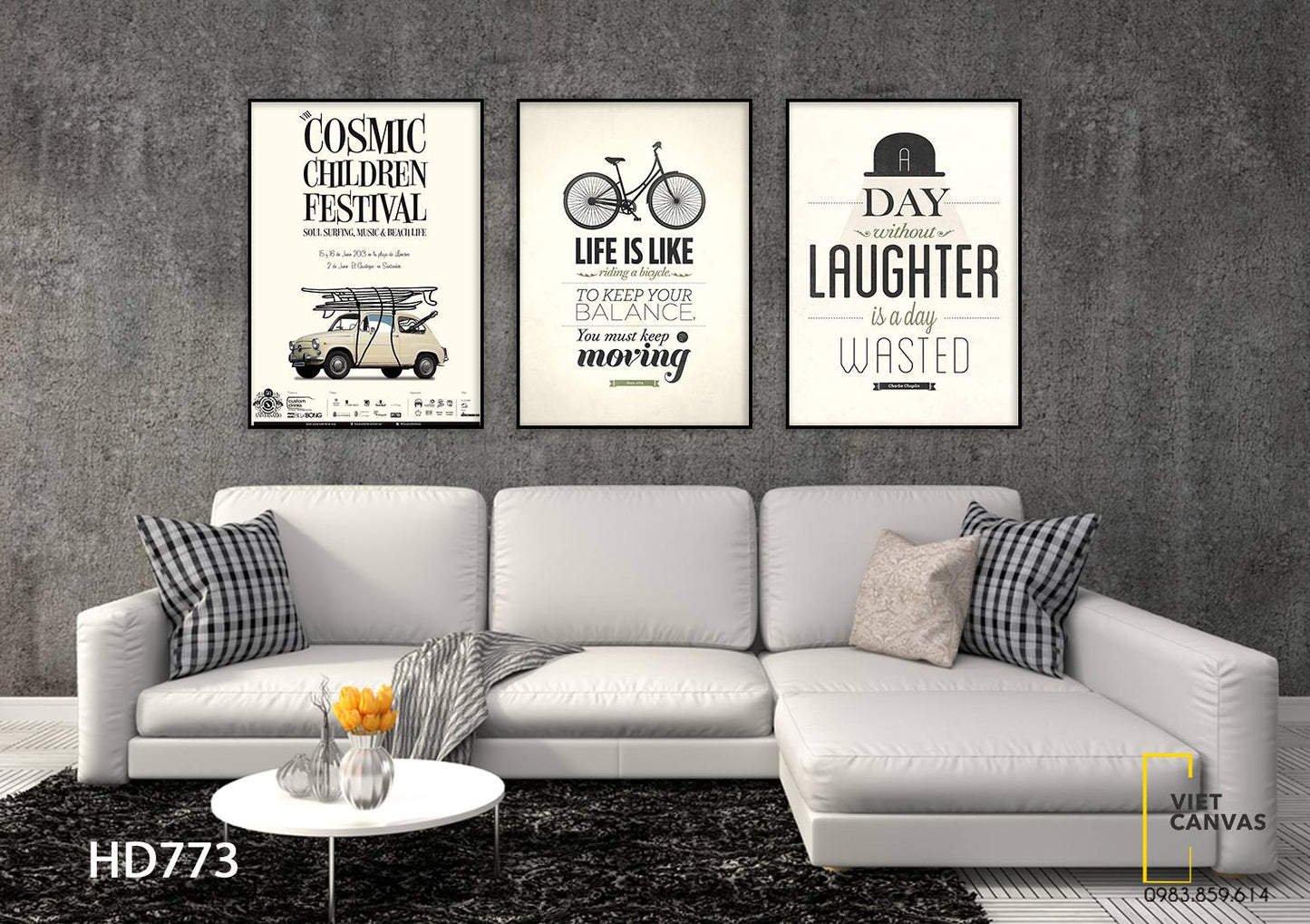Bộ 3 Tranh Quotes - HD773