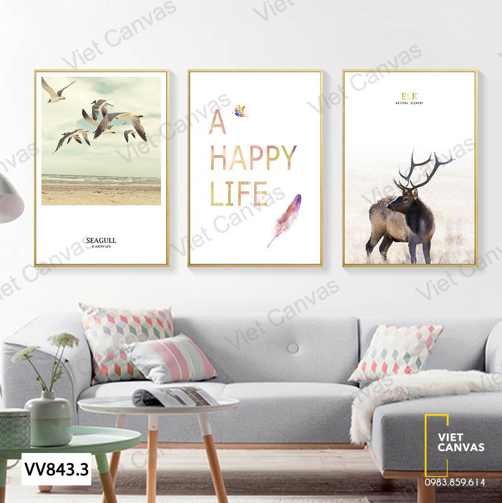 Bộ 3 Tranh Chú Hưu Và Những Con Chim - VV843.3