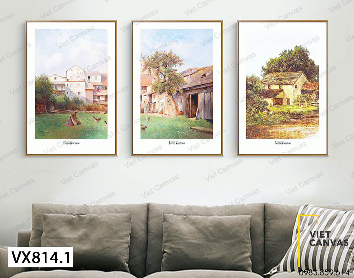 Bộ 3 Tranh Ngôi Làng Quê - VX814.1