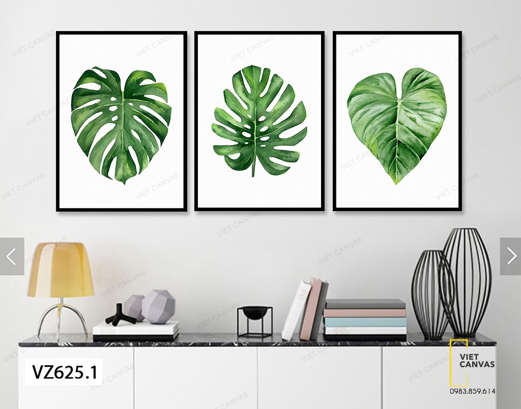 Bộ 3 Tranh Những Chiếc Lá Độc Đáo - VZ625.1