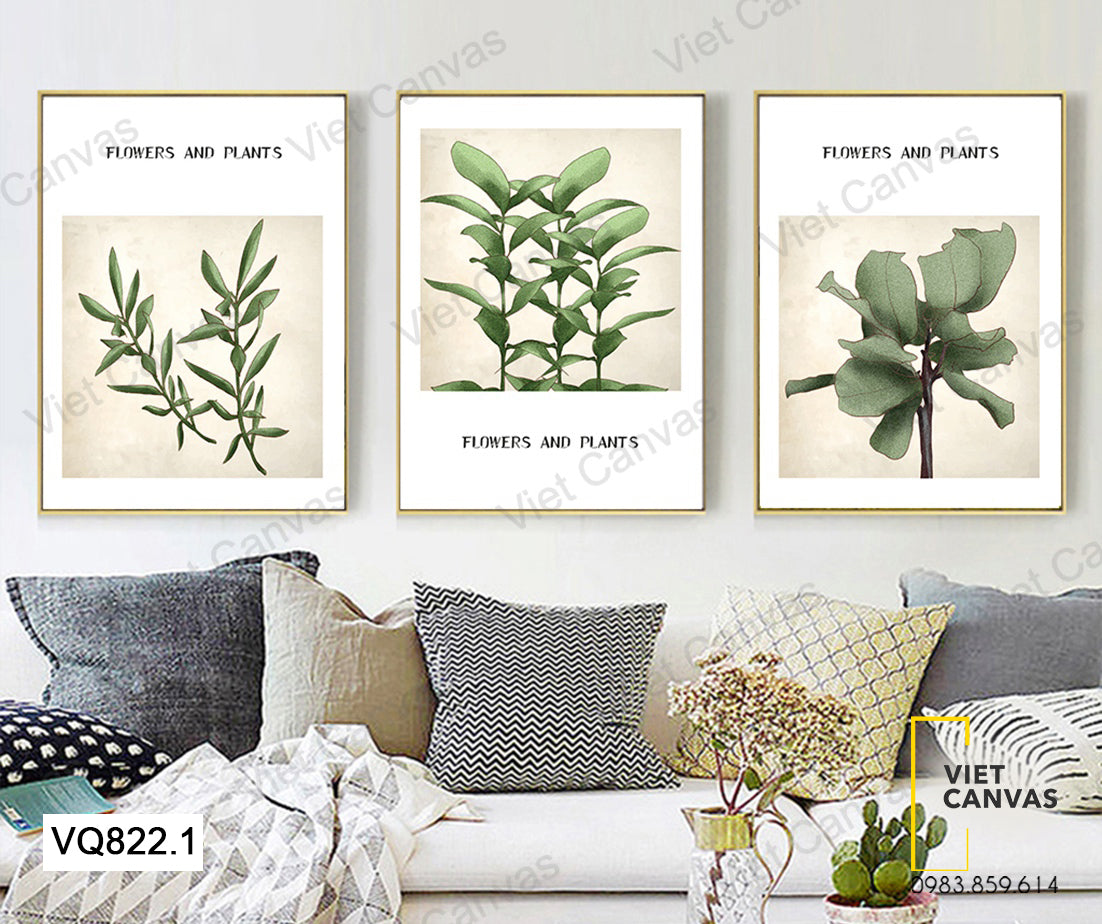 Bộ 3 Tranh Những Nhành Lá - VQ822.1