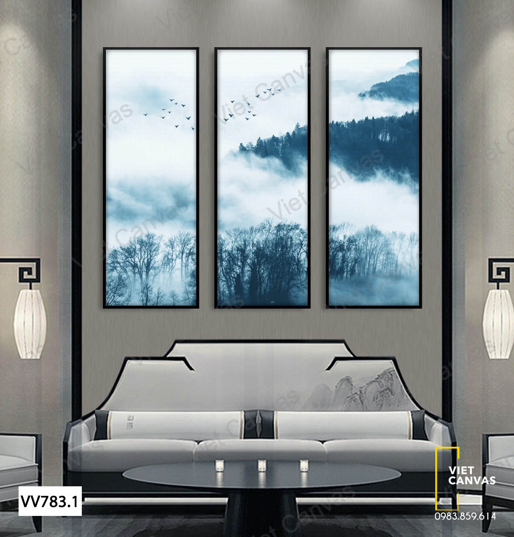 Bộ 3 Tranh Mây Trên Núi - VV783.1
