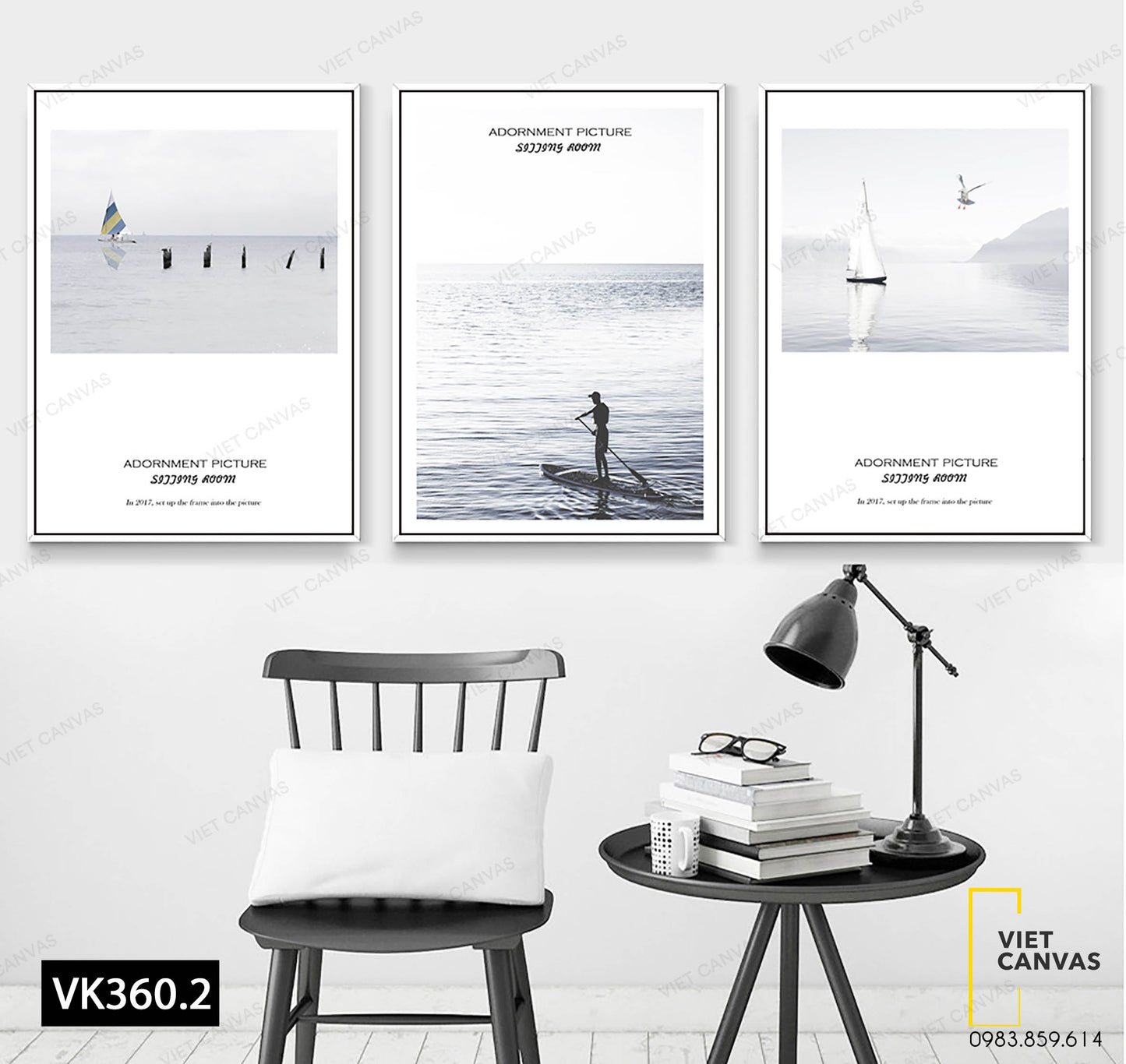 Bộ 3 Tranh Thuyền Và Người Lái Đò - VK360.2