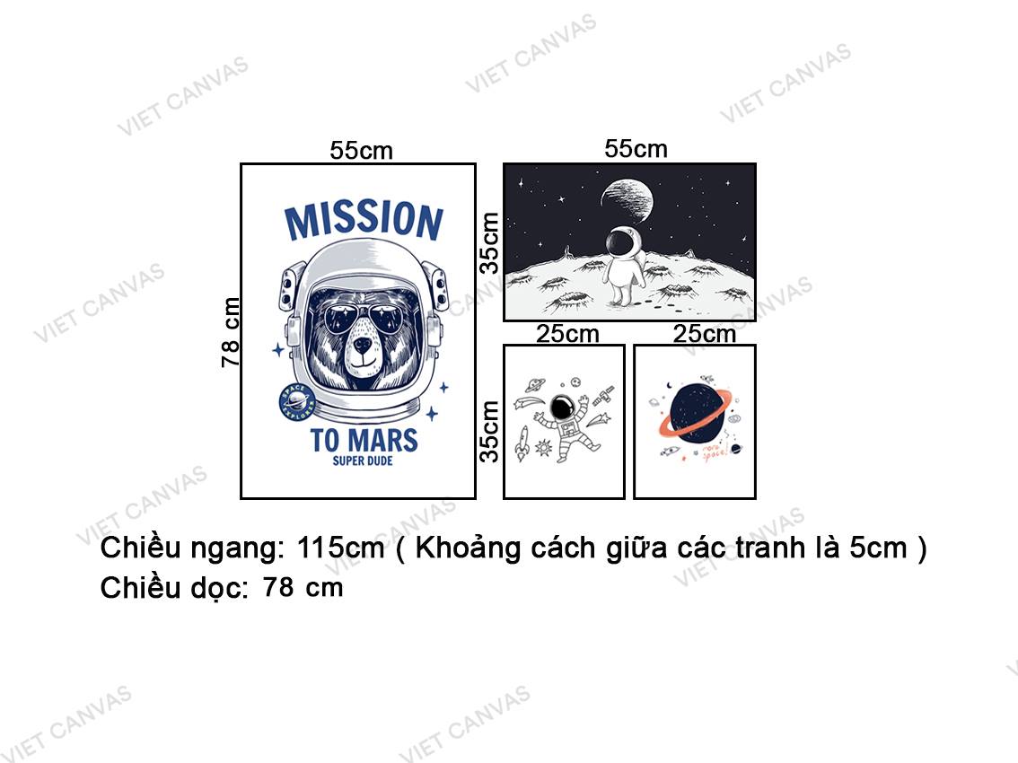 Bộ 4 Tranh Khám Phá Vũ Trụ - NT386