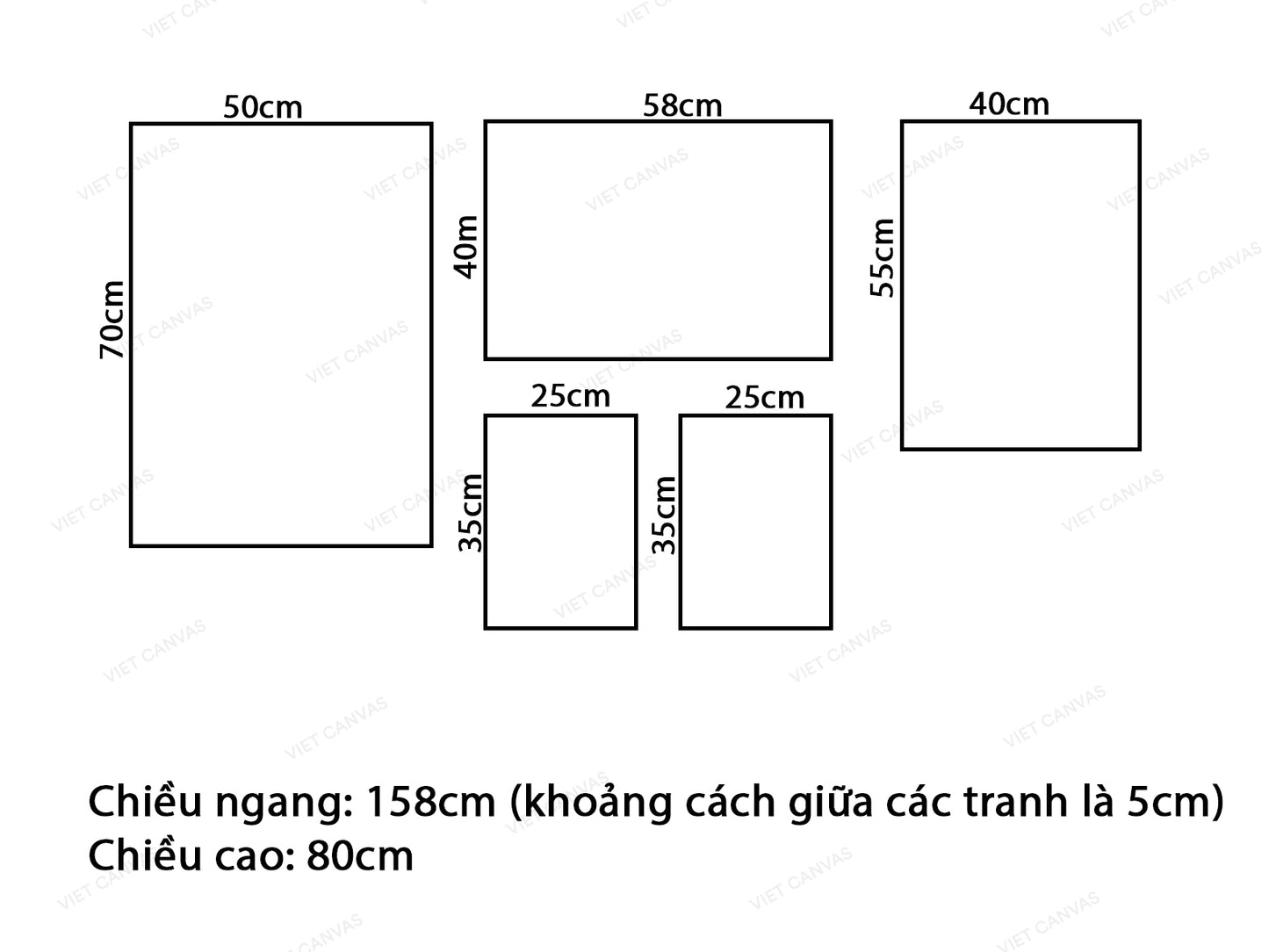 Bộ 5 Tranh Cây Mùa Đông - VV118.1