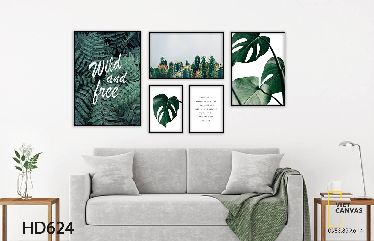 Bộ 5 Tranh Cây Xanh Thiên Nhiên - HD624