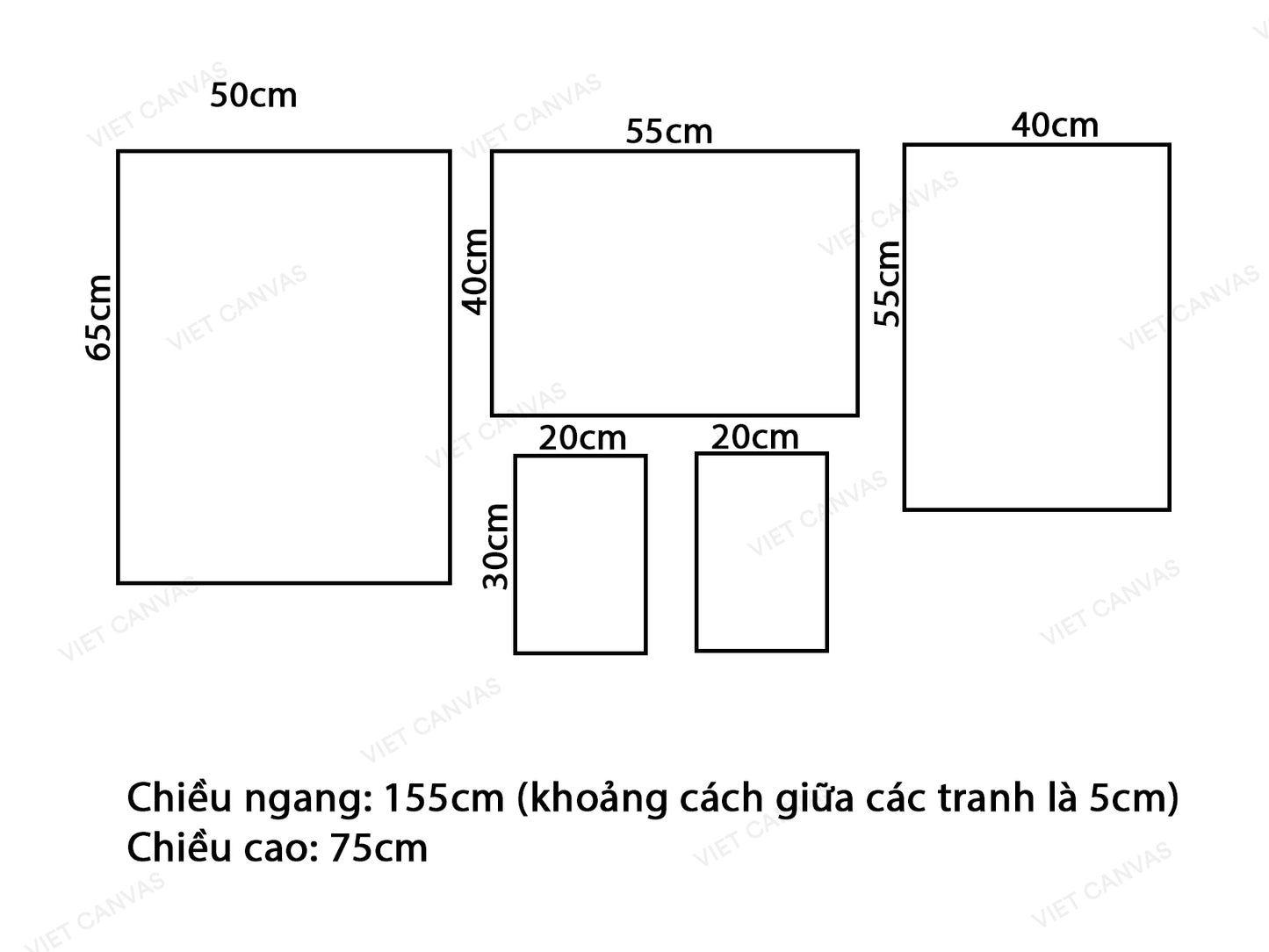 Bộ 5 Tranh Con Bướm, Trái Thông, Khu Rừng, Cô Gái Và Chiếc Dù - VK713.1