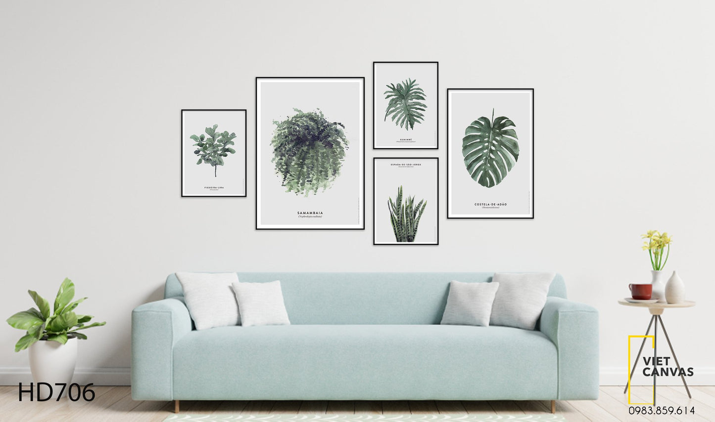 Bộ 5 Tranh Lá Cây Tinh Tế - HD706